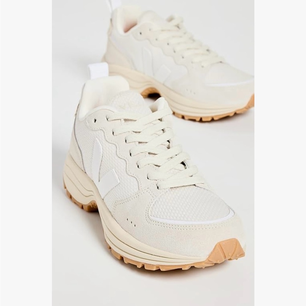 Veja Cream and White Athletic Shoes